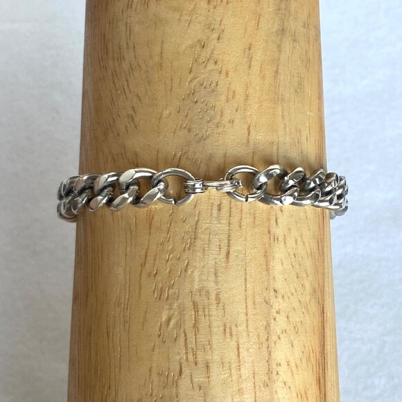 VTG Elco Solid Sterling Silver 925 Chunky Unisex ID Curb Chain Bracelet 7.75" - Picture 14 of 16